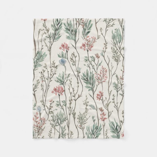 Cobertor De Velo Flores de aquarela (Frente)