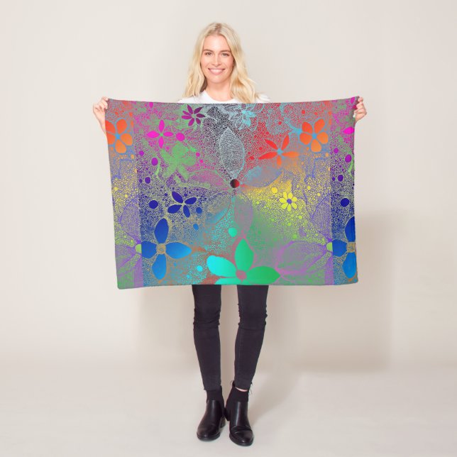 Cobertor De Velo Flores De Arco-Íris Em Lace (In Situ)