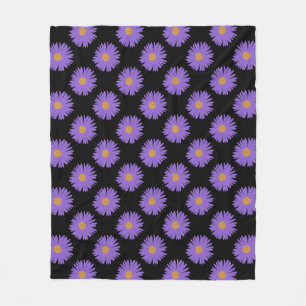 Cobertor De Velo Flores de Áster Roxo desenho à mão em acrílico