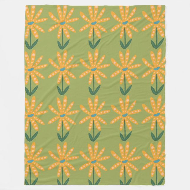 Cobertor De Velo Flores de bolinhas laranja (Frente)