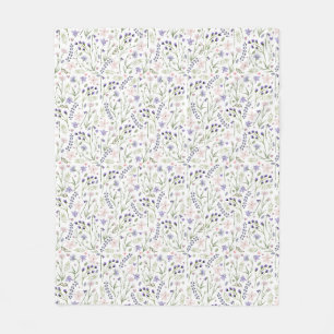 Cobertor De Velo Flores de Cores d'Água Rosa e Púrpura a Branco
