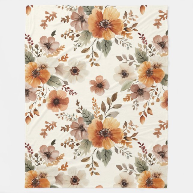 Cobertor De Velo Flores de Creme de Laranja (Frente)
