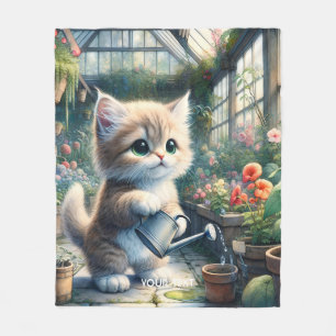 Cobertor De Velo Flores de Gato Bonito Fantasy