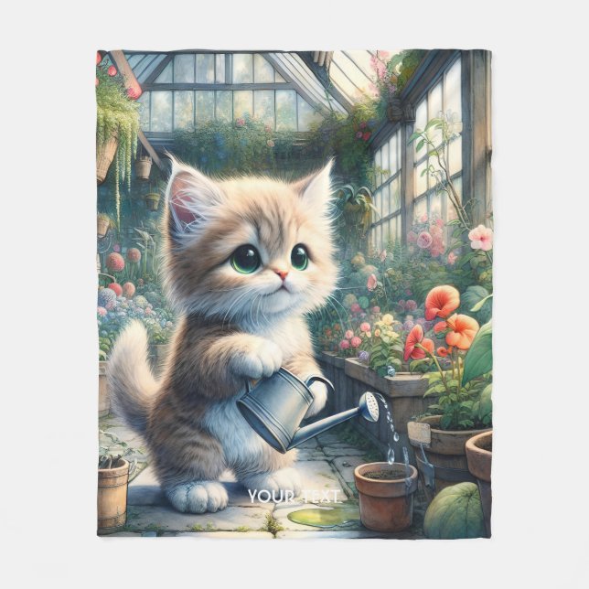 Cobertor De Velo Flores de Gato Bonito Fantasy (Frente)