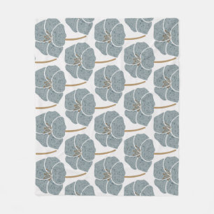 Cobertor De Velo Flores De Gerânio Azul Padrão Romântico.