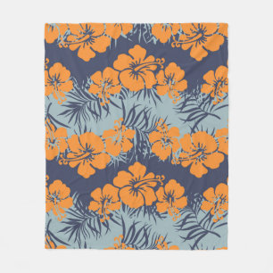 Cobertor De Velo Flores de hibiscus sem costura,Flor de vinheta w