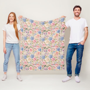 Cobertor De Velo Flores de Jardim em Aquarela de Luxo Suave