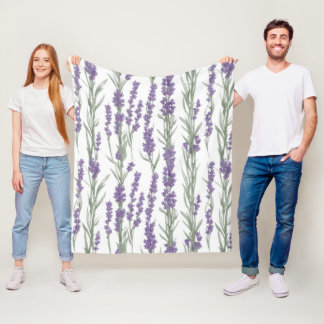 Cobertor De Velo Flores de Lavanda em Aquarela