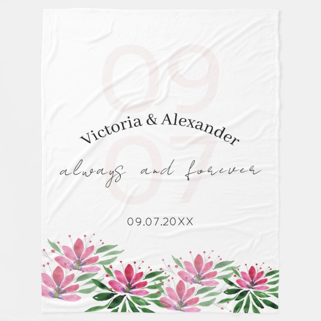 Cobertor De Velo Flores de Lotus Rosa Elegantes (Frente)