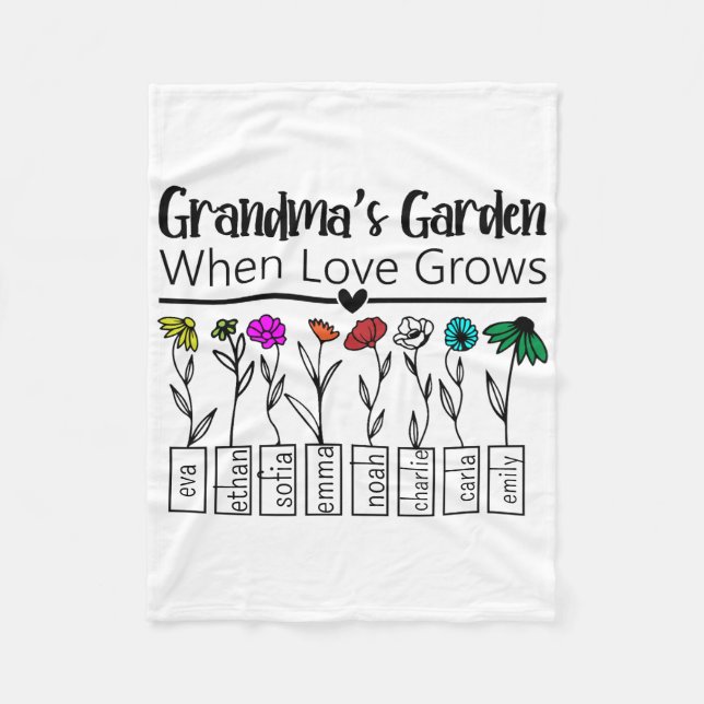 Cobertor De Velo Flores de Mês de Nascimento Personalizadas com Nom (Frente)