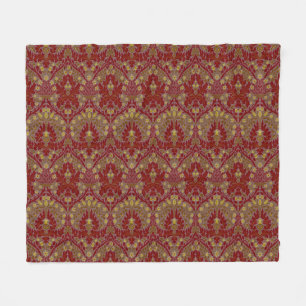 Cobertor De Velo Flores de Outono Vintage Vermelho Dourado William 