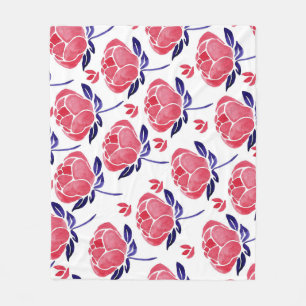 Cobertor De Velo Flores de primavera, padrão sem costura de aquarel