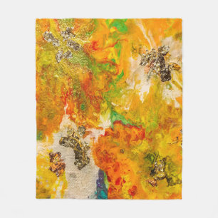 Cobertor De Velo Flores de Verão abstrato Laranja Dourado Amarelo
