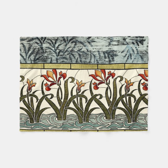 Cobertor De Velo Flores de vidro manchadas com borda de estanho (Frente (Horizontal))