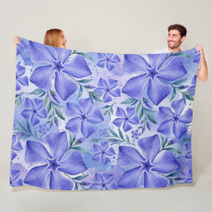 Cobertor De Velo Flores de Vinca Azul Violeta Vinca Blossoms