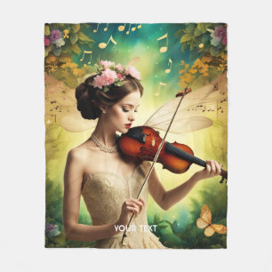 Cobertor De Velo Flores de Violino de Menina Bonita Fantasia