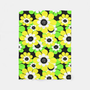 Cobertor De Velo Flores do verde amarelo