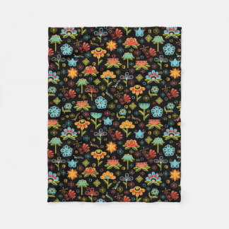 Cobertor De Velo Flores e Aves Retro Whimsical