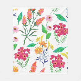 Cobertor De Velo Flores e Folhas Coloridas