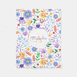 Cobertor De Velo Flores E Folhas Coloridas