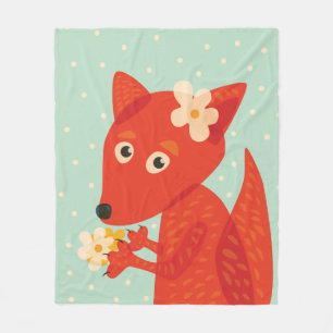 Cobertor De Velo Flores e Fox bonito