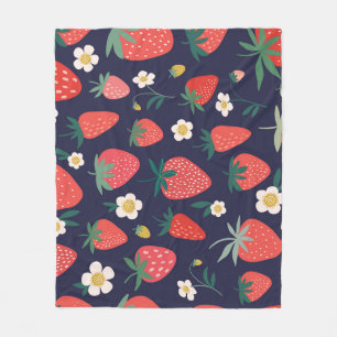 Cobertor De Velo Flores e Frutas de morango: Padrão Decorativo