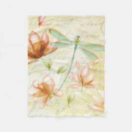 Cobertor De Velo Flores e libélula