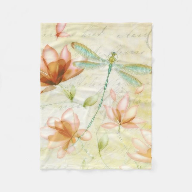 Cobertor De Velo Flores e libélula (Frente)