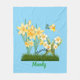 Cobertor De Velo Flores e Pedra de Nascimento em Março Personalizad