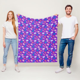 Cobertor De Velo Flores em Roxo