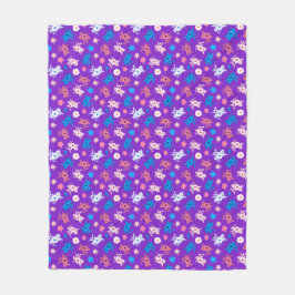 Cobertor De Velo Flores em Roxo