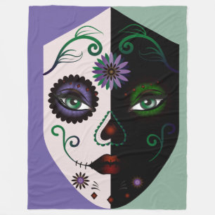 Cobertor De Velo Flores Fêmeas Fantasy Skull Blankets