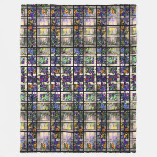 Cobertor De Velo Flores florais do Clematis do vitral de Tiffany