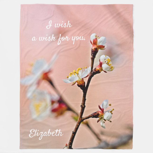 Cobertor De Velo Flores Japoneses Apricot Blossoms (Frente)