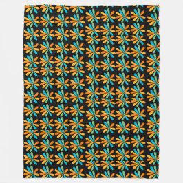 Cobertor De Velo Flores Laranja, Verde E Azul