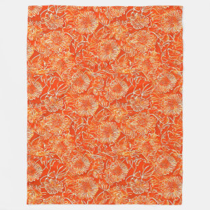 Cobertor De Velo Flores moles laranja