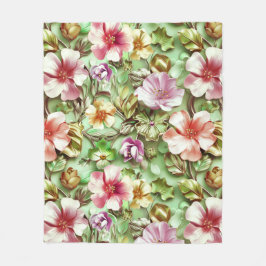 Cobertor De Velo Flores multicoloridas em roxo, rosa, amarelo