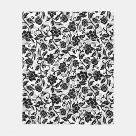 Cobertor De Velo Flores Negras e Cinzas