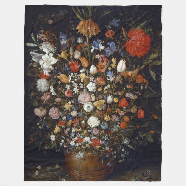 Cobertor De Velo Flores num navio de madeira (por Jan Brueghel) (Frente)