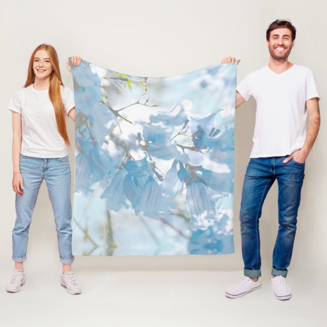 Cobertor De Velo Flores Pálidas Pastel Azul Jacaranda Flores Flores (In Situ)