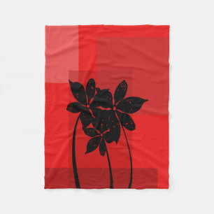 Cobertor De Velo Flores pretas