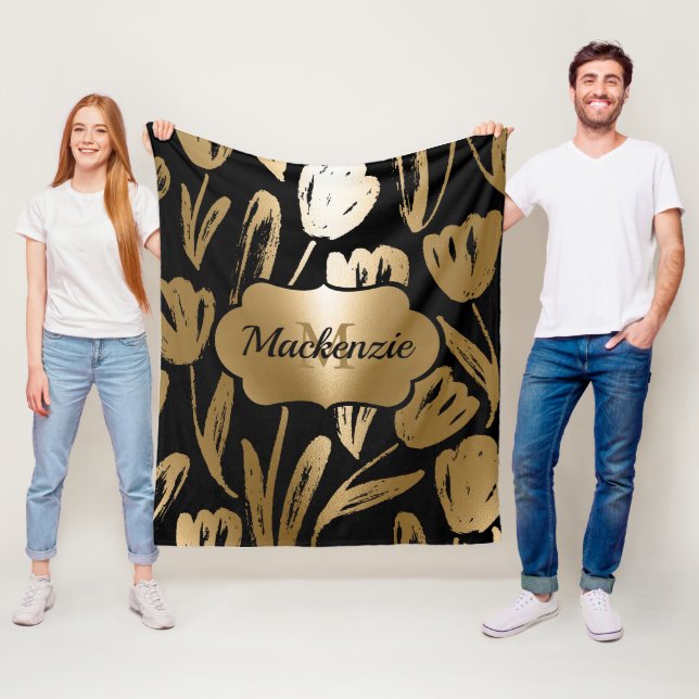 Cobertor De Velo Flores Pretas e Ouros (In Situ)