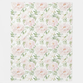 Cobertor De Velo Flores Românticas Blush Rosa