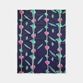 Cobertor De Velo Flores rosa e roxa