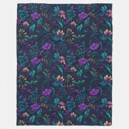 Cobertor De Velo Flores roxas e Folhas de Alho