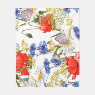 Cobertor De Velo Flores selvagens: cor azul-escura da água sem cost