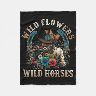 Cobertor De Velo Flores Selvagens de Cowgirl dos Sundes Meridionais