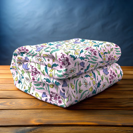 Cobertor De Velo Flores Selvagens, Flores Rosa, Folheto, Médio