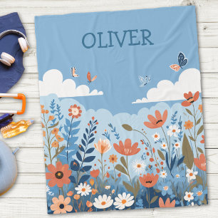 Cobertor De Velo Flores Silvestres Minimalistas Fofas Personalizada