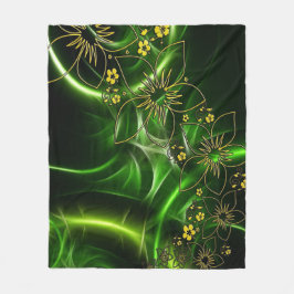 Cobertor De Velo Flores Verdes Flores Folheadas